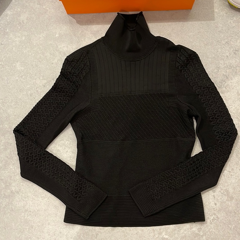 HERMÈS BLACK KNIT MOCK TURTLENECK NWT